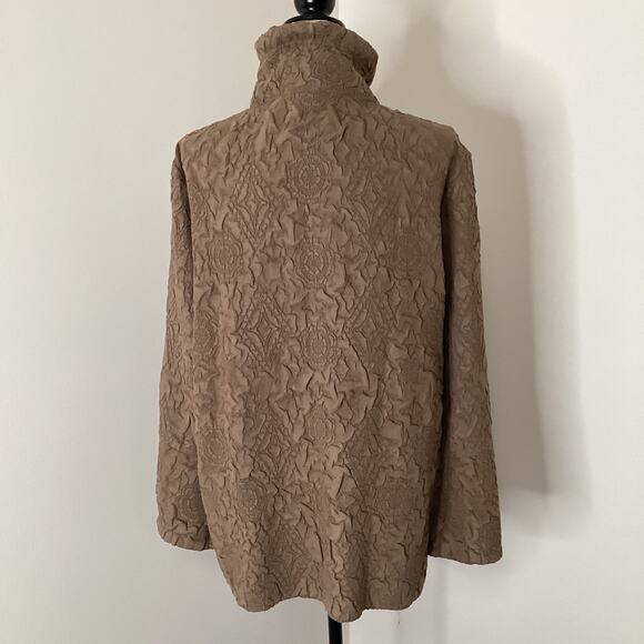 Chico’s Travelers Open Front Textured Blazer Jacket Bell Sleeves Size 2 (12/14) - Picture 5 of 13